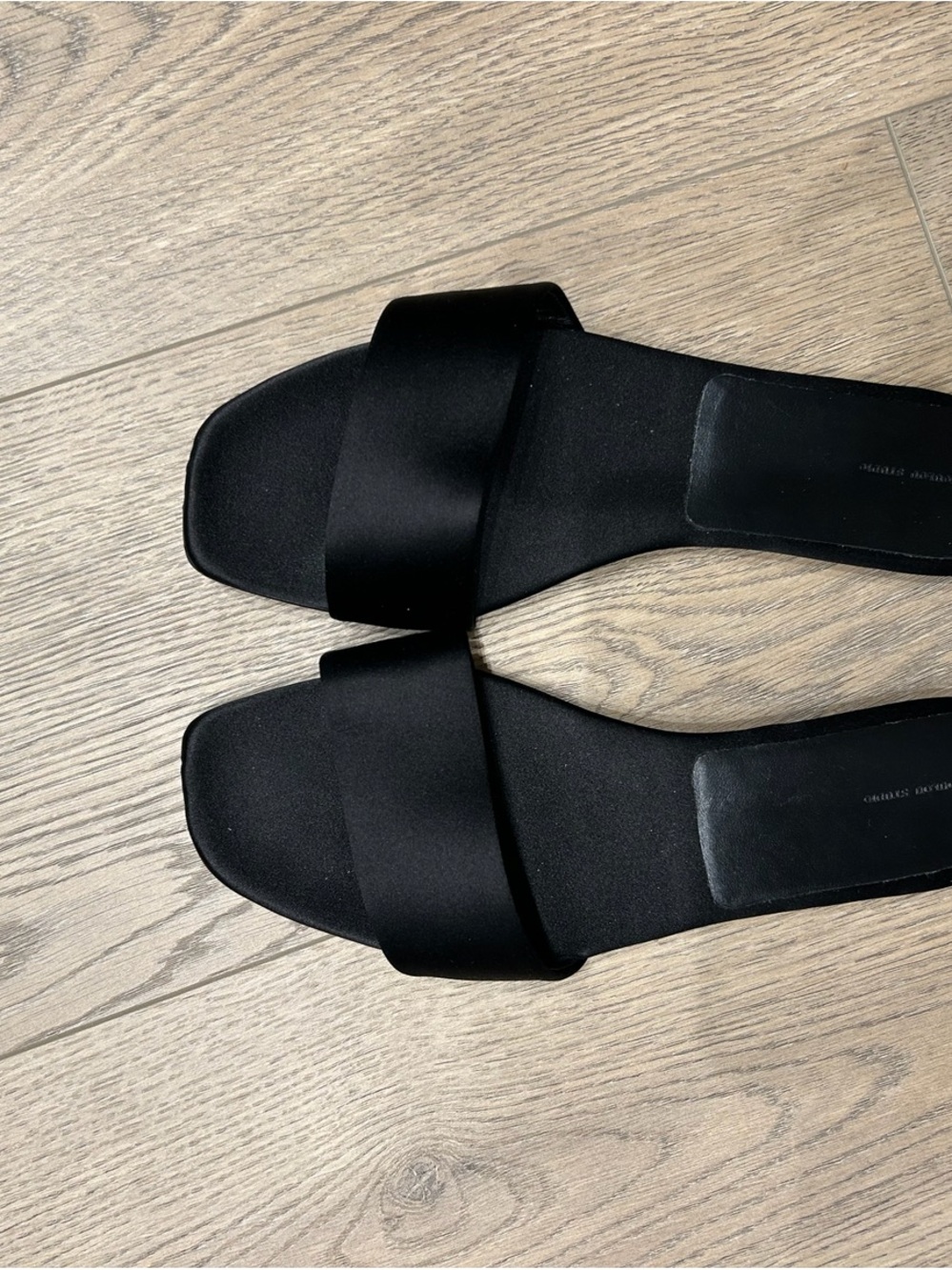 Loulou Studio Black Satin Slide Sandals
